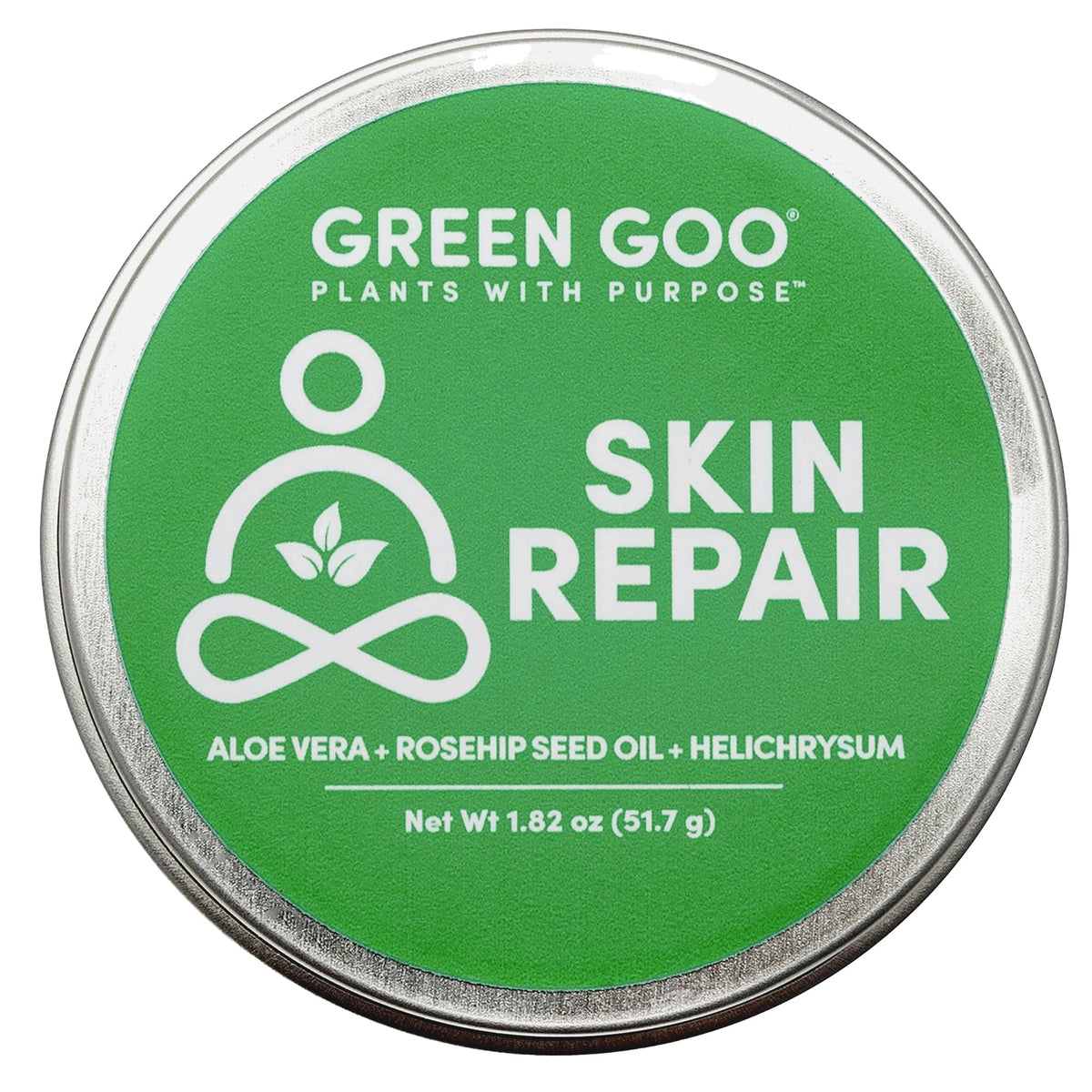 Green Goo Skin Salve jar front view offering nourishing dry-skin relief