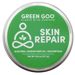 Green Goo Skin Salve jar front view offering nourishing dry-skin relief