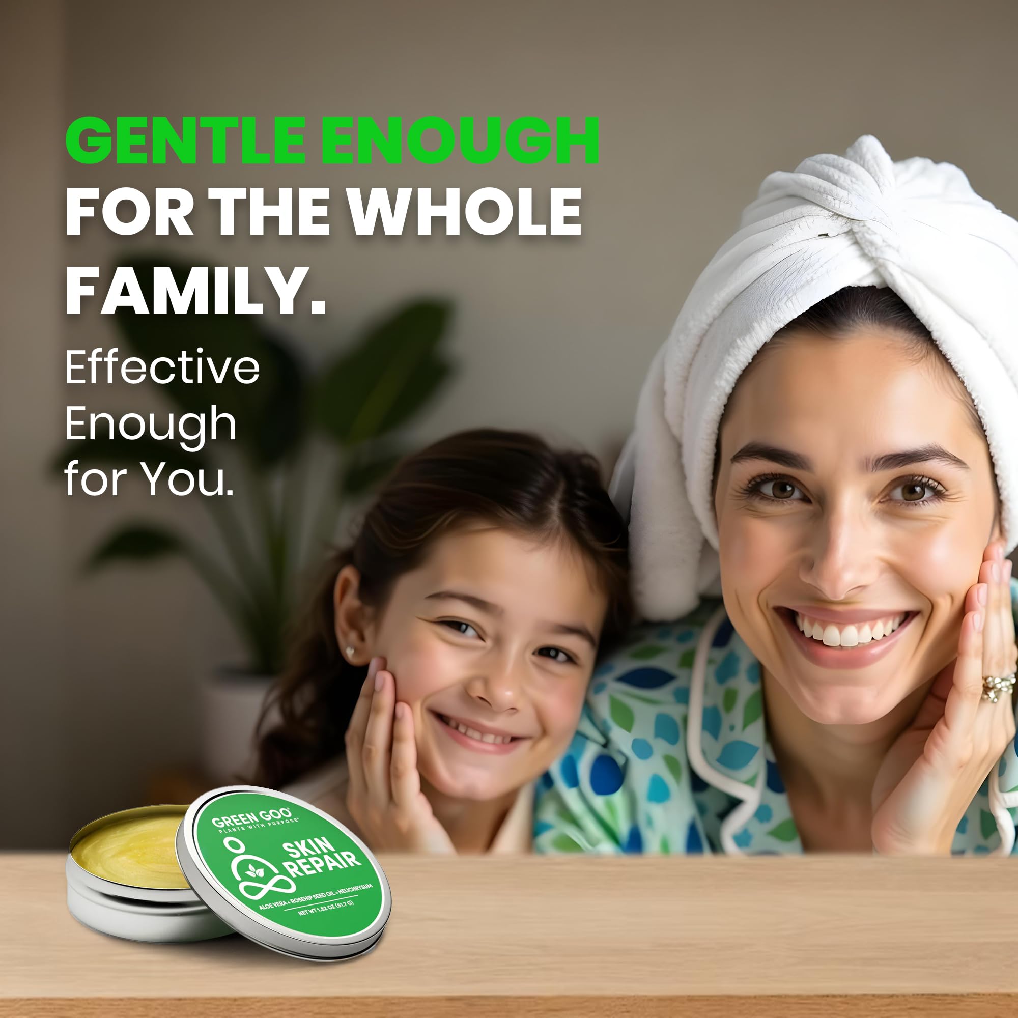 Green Goo Skin Salve tin close-up reveals creamy, soothing texture