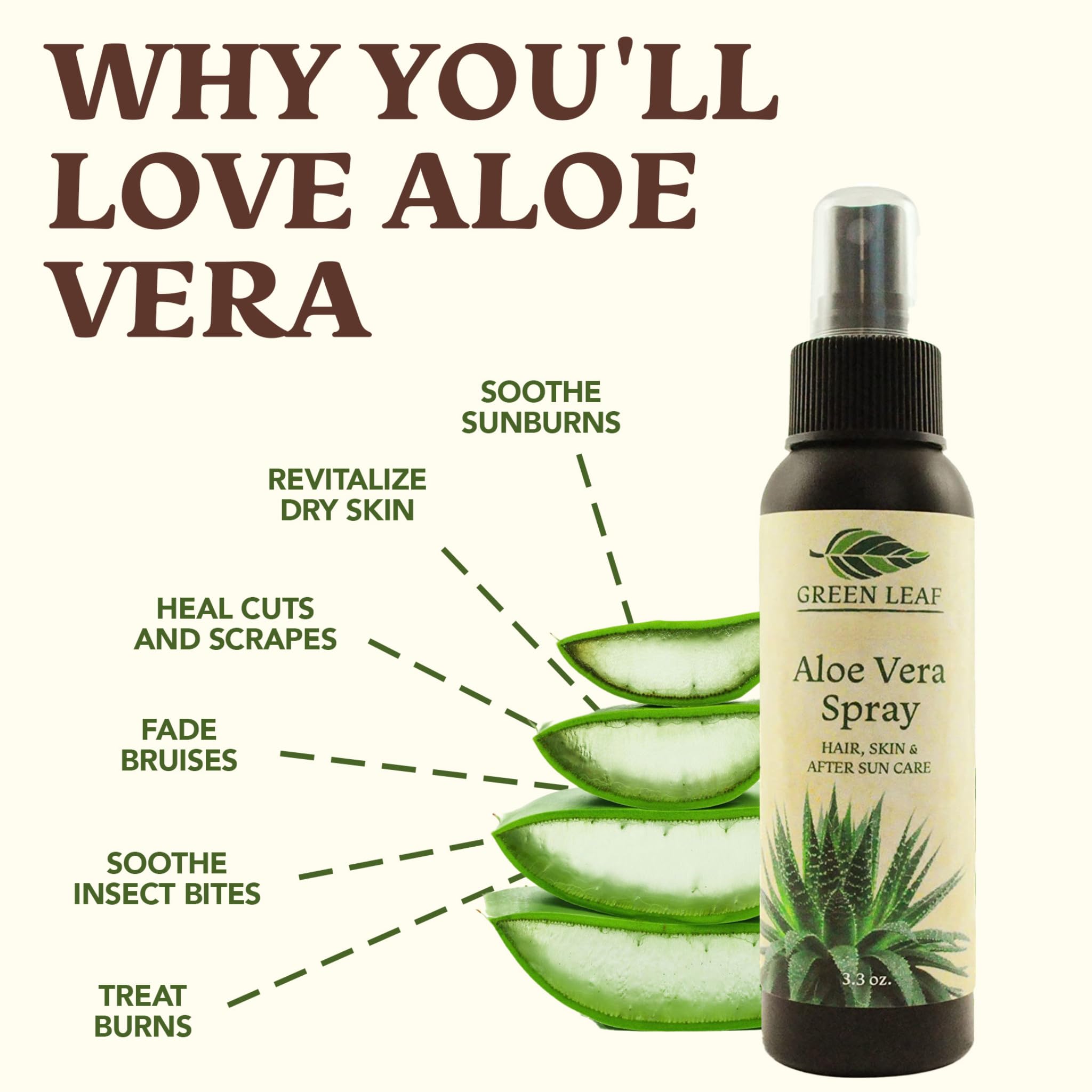 Green Leaf Naturals Aloe Vera Spray used as lightweight hair gel.
