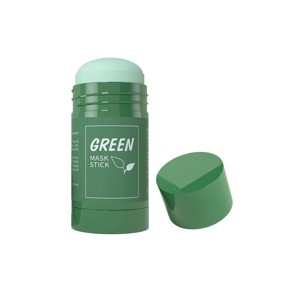 Green Mask Stick showing rotating head design for mess-free application.