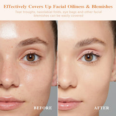 Green Tomato Luvie Glow foundation swatch shows dewy, second-skin finish.