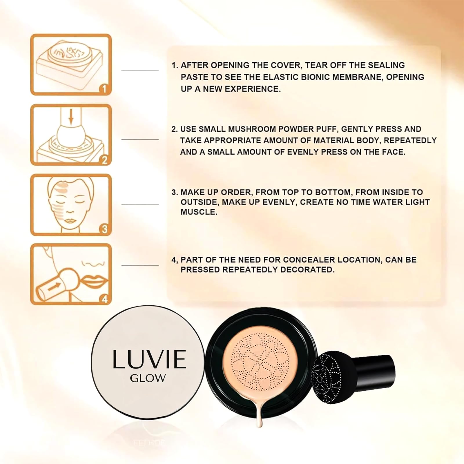Green Tomato Luvie Glow cushion with dewy texture ideal for daily wear.