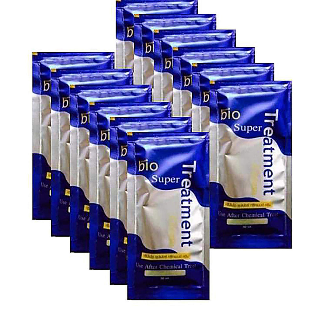 GreenBio Keratin Hair Mask 12 sachets packaging, convenient for home or travel color care.