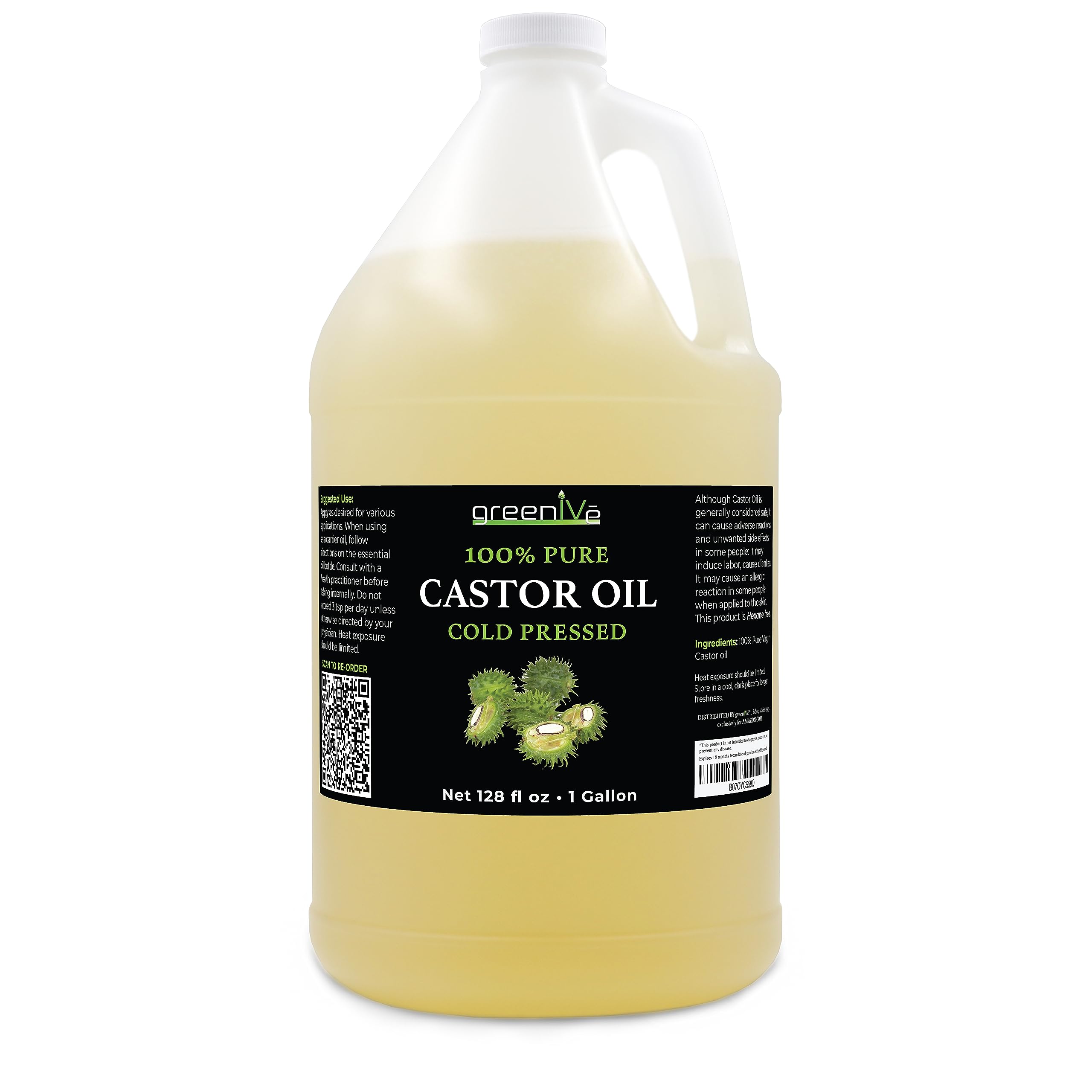 GreenIVe Castor Oil bottle with dropper for precise eyelash care.