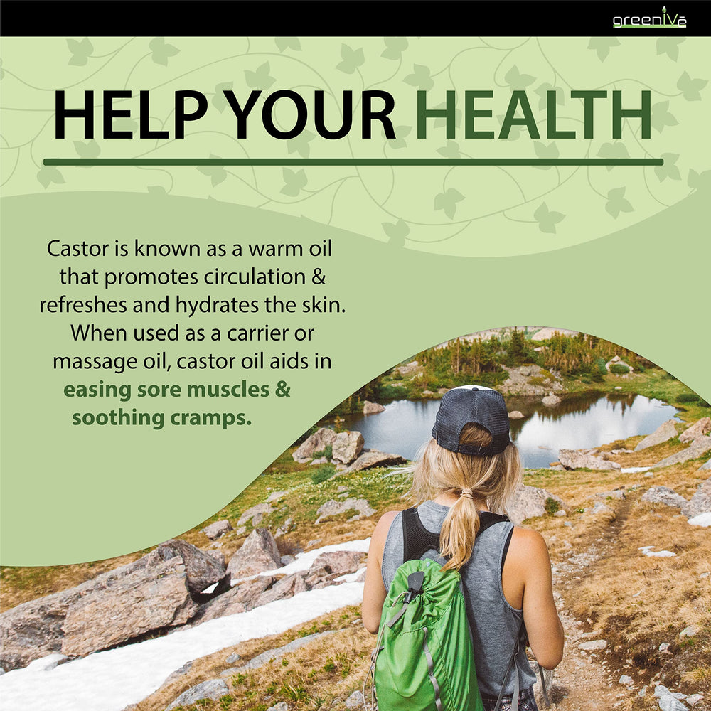 GreenIVe Castor Oil for hair, lashes, and brows growth support.