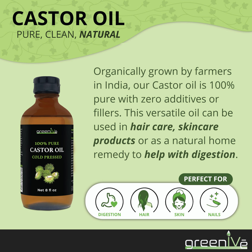 GreenIVe castor oil delivers rich, non-greasy skin moisture.