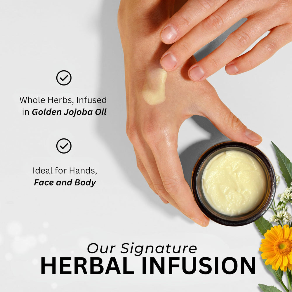 Greenstead Naturals hands applying whipped tallow balm for dry skin.