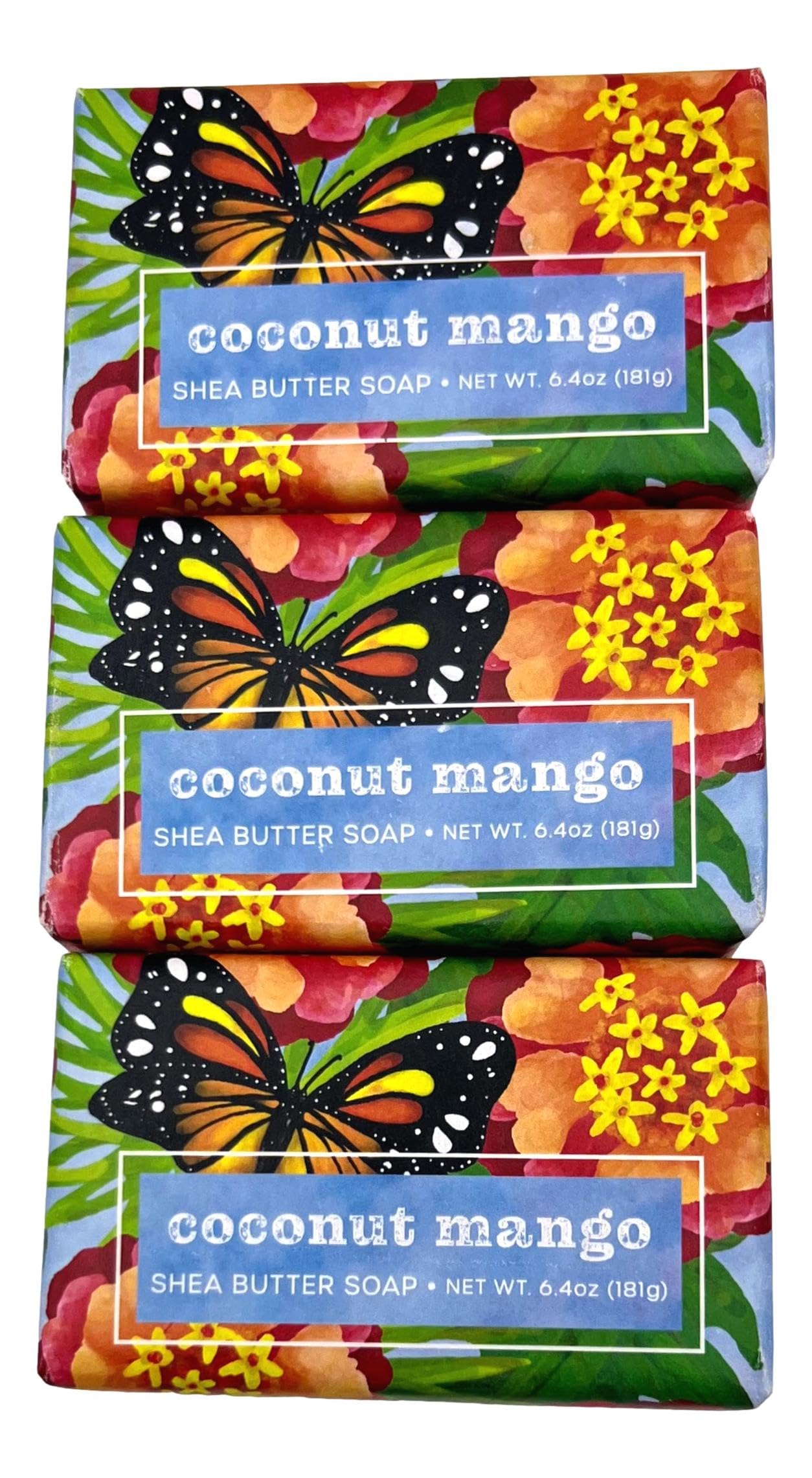 Greenwich Bay Coconut Mango Shea Butter Soap set of 3 ready for gifting or sharing