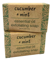 Greenwich Bay exfoliating bar with cucumber mint for a refreshing cleanse and gentle exfoliation.