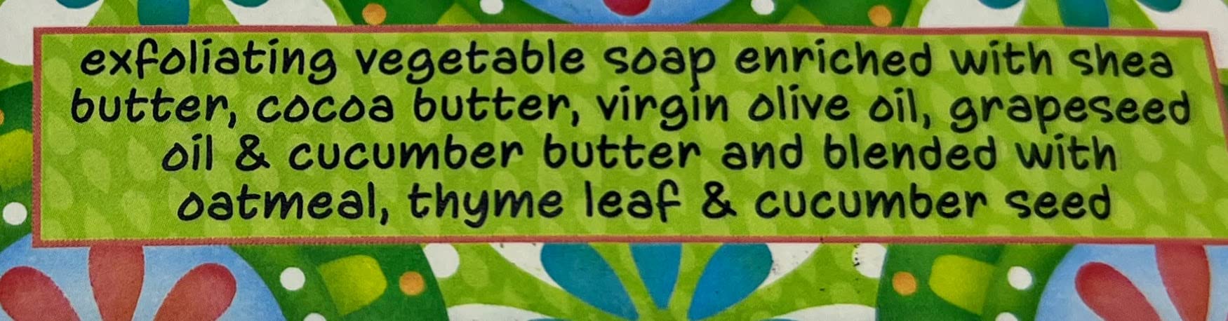 Greenwich Bay cucumber freesia soap delivers exfoliating feel with oatmeal and cucumber seed.