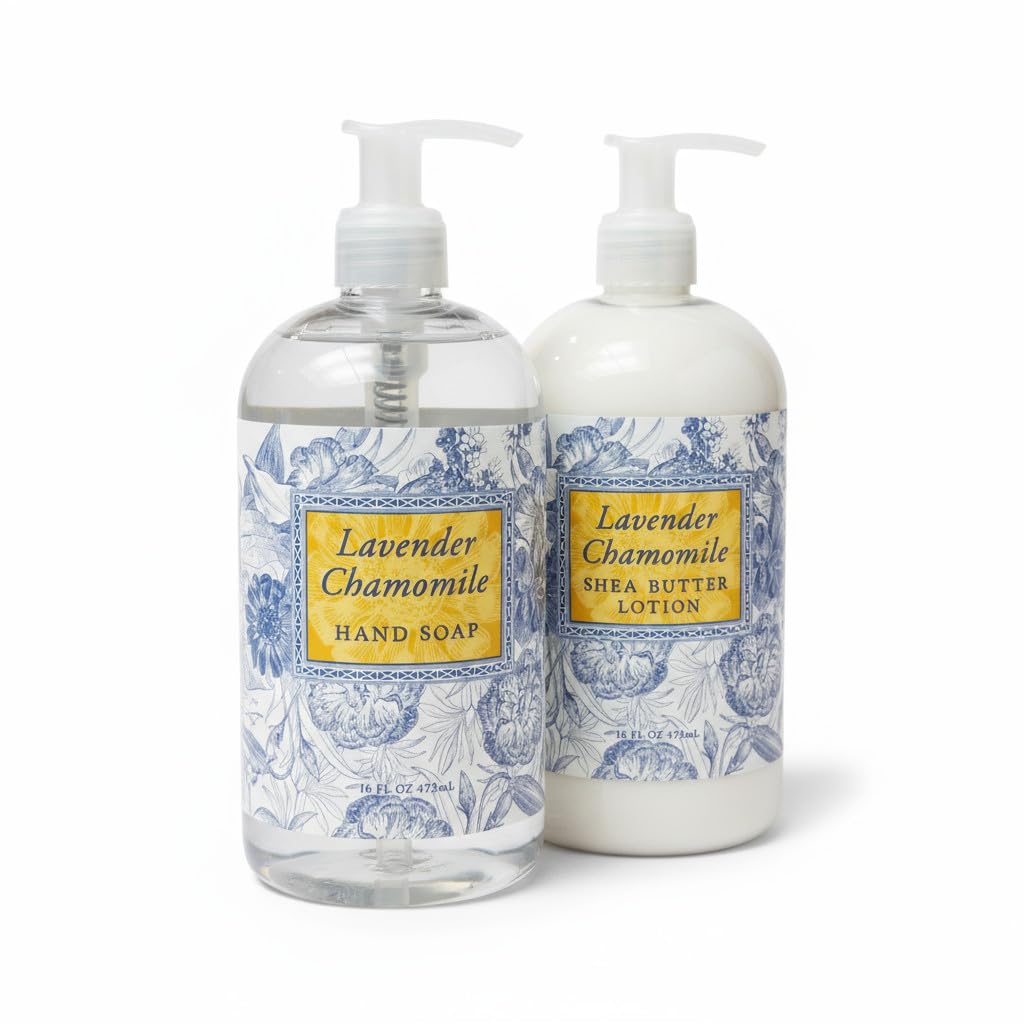 Greenwich Bay Lavender Chamomile hand soap bottle with calming botanicals for daily cleansing