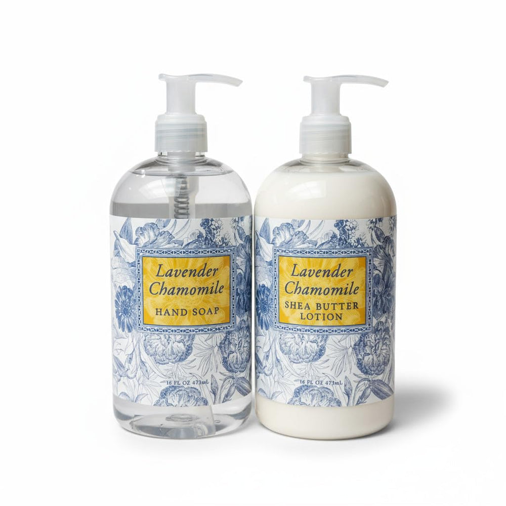 Greenwich Bay Lavender Chamomile set at sink for easy access