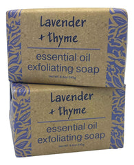 Greenwich Bay Lavender and Thyme exfoliating bath bar 2-pack for smooth skin.