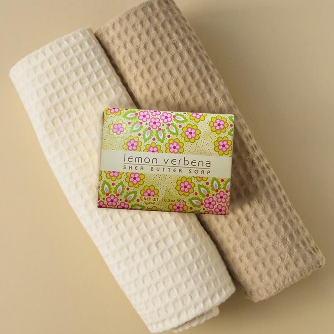 Greenwich Bay Lemon Verbena soap on display in a gift-ready bathroom setup