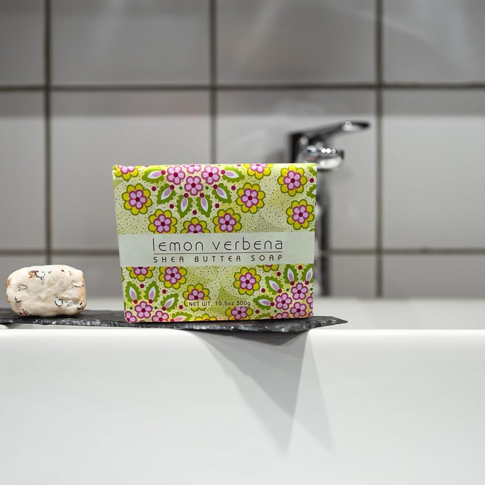 Greenwich Bay Lemon Verbena soap ingredients close-up; natural extracts for nourishment