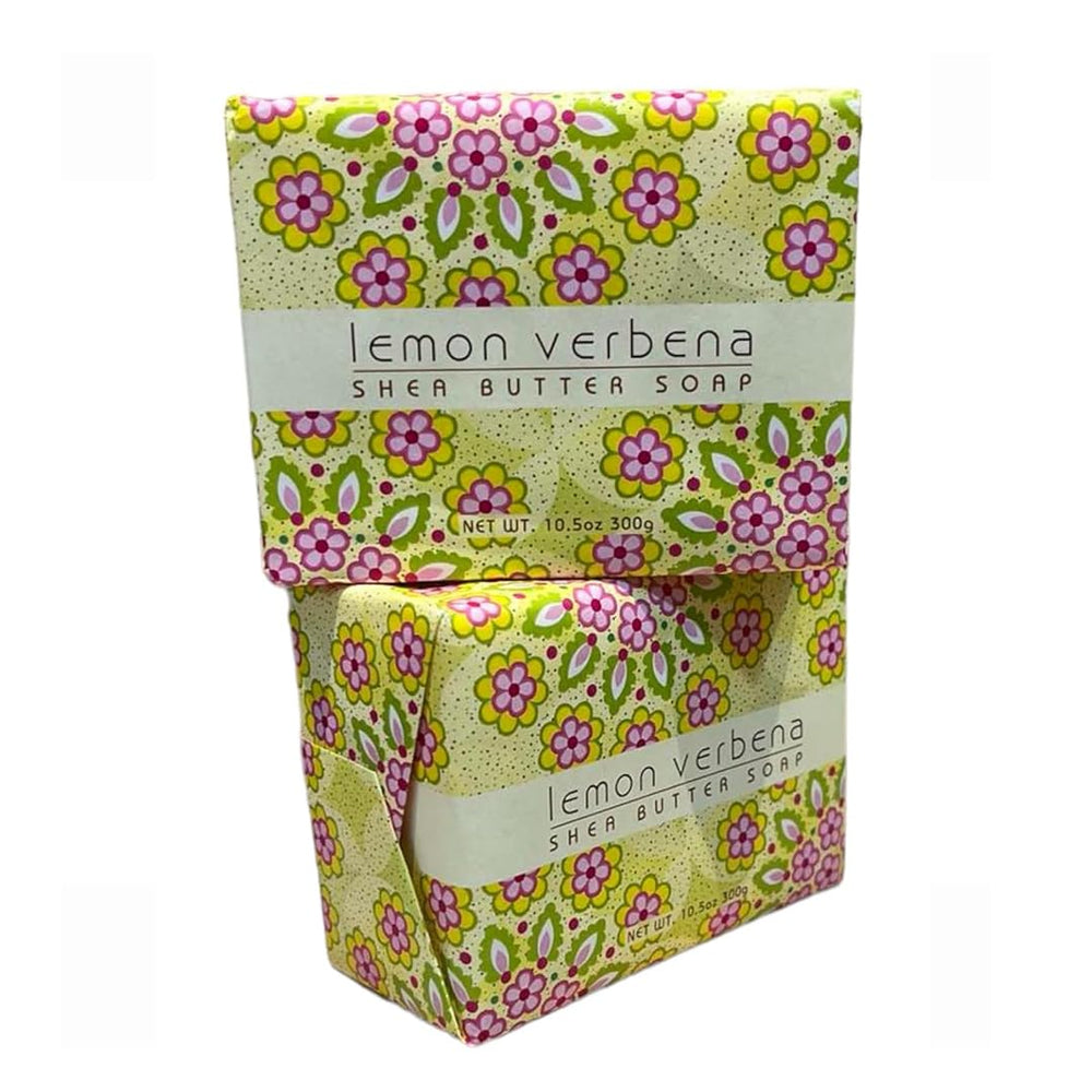Greenwich Bay Lemon Verbena soap set packaging; premium triple milled bars