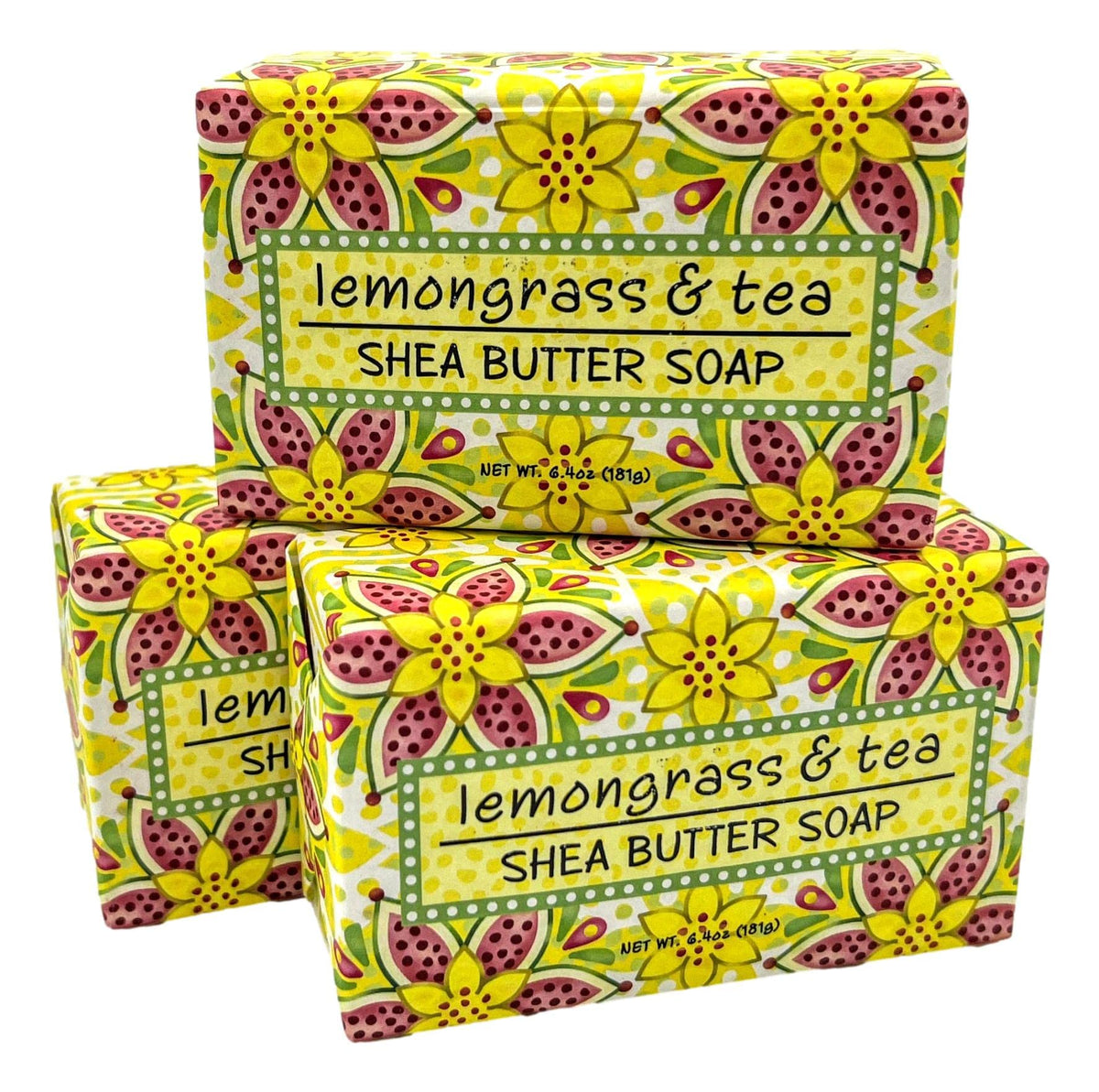 Greenwich Bay Lemongrass Tea Shea Soap bar with exfoliating oats for a refreshing cleanse