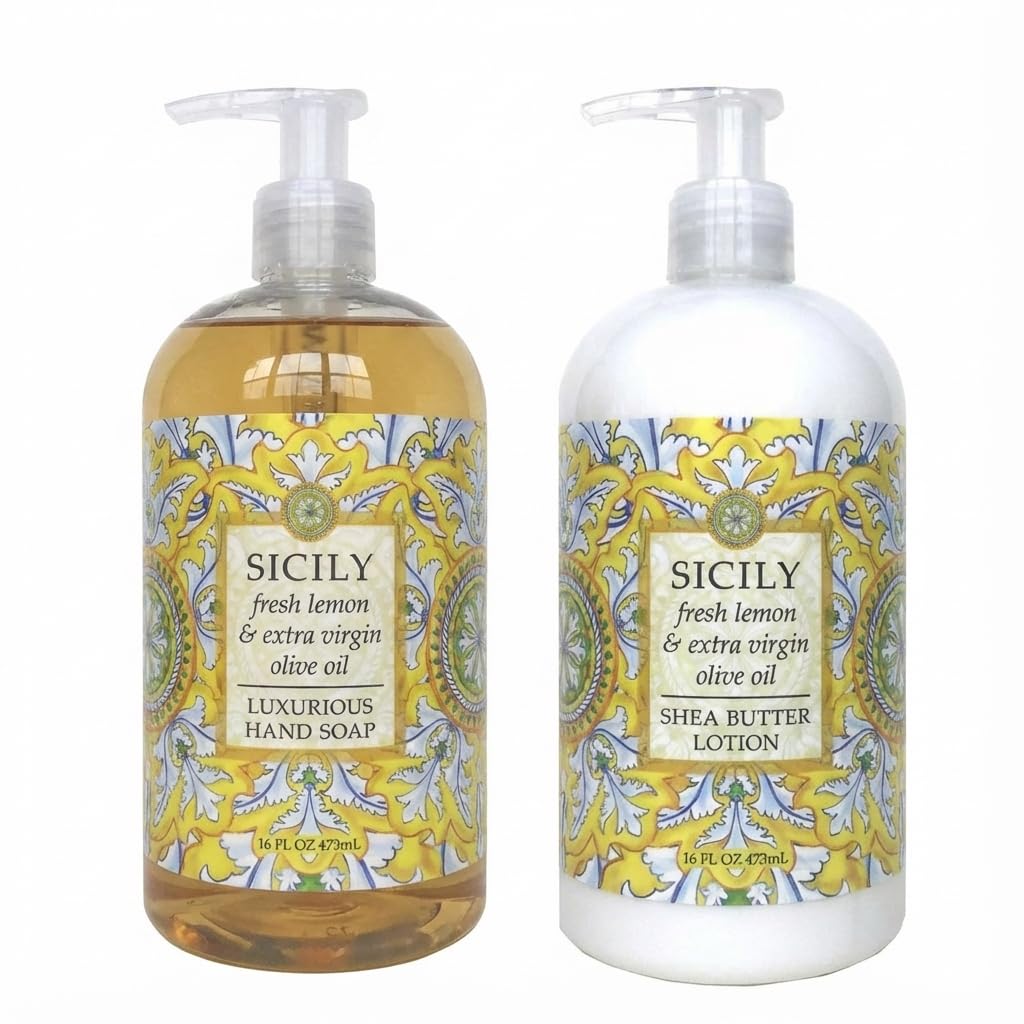 Greenwich Bay Sicily Soap bottle pour for a refreshing citrus wash