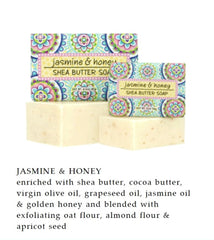 Jasmine and Honey shea butter soap bar by Greenwich Bay, enriched for nourishing lather.