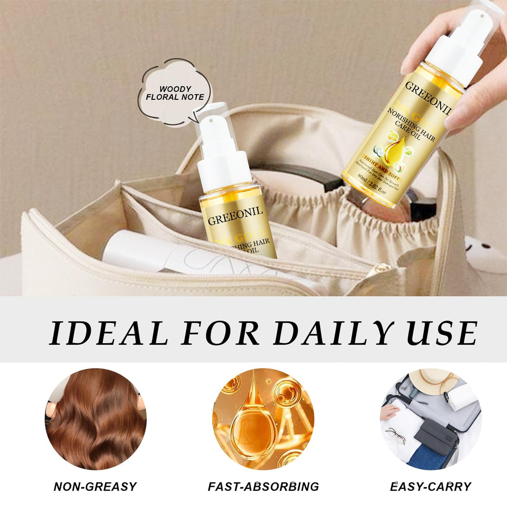 GREEONIL Hair Oil salon-effect finish for shiny, polished strands.