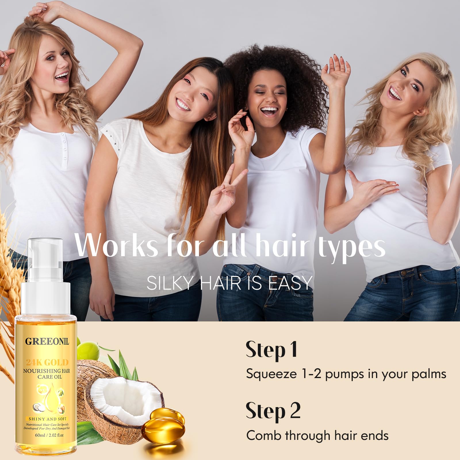 GREEONIL Olive Oil Serum pump design for easy on-the-go styling.