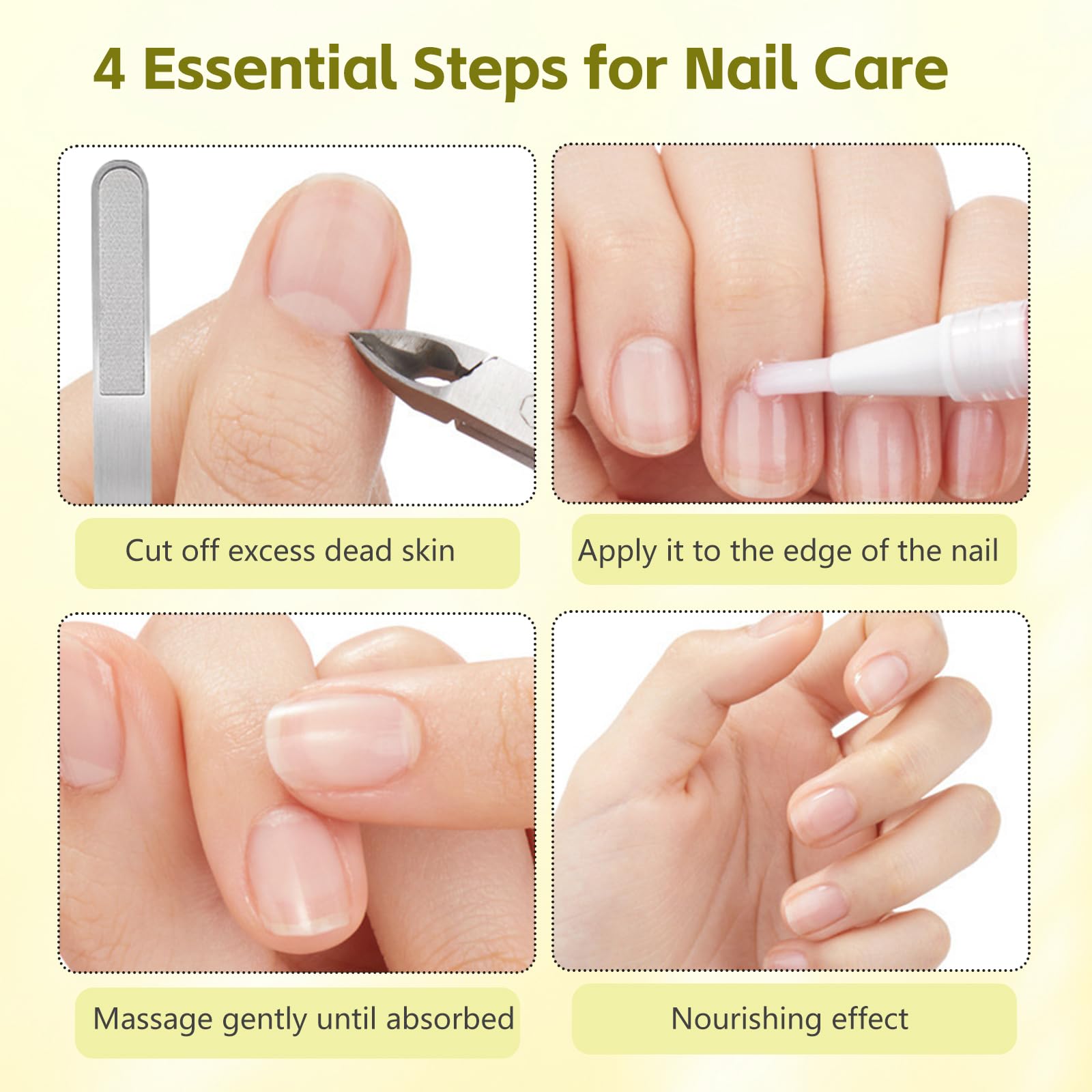 Close-up of Grenben nail-cuticle moisture with visible healthy shine.
