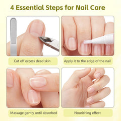 Close-up of Grenben nail-cuticle moisture with visible healthy shine.