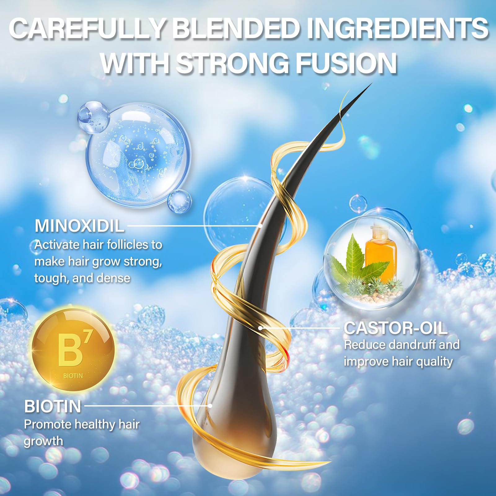 Greoay Minoxidil Foam massage application shows smooth coverage across the scalp