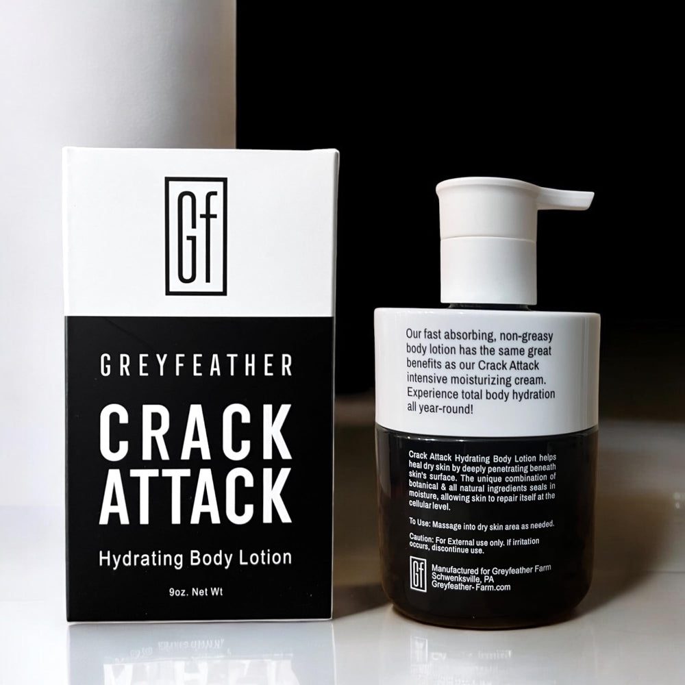 Greyfeather Crack Attack elbows close-up highlighting rich emollients.