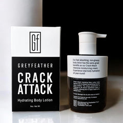 Greyfeather Crack Attack elbows close-up highlighting rich emollients.