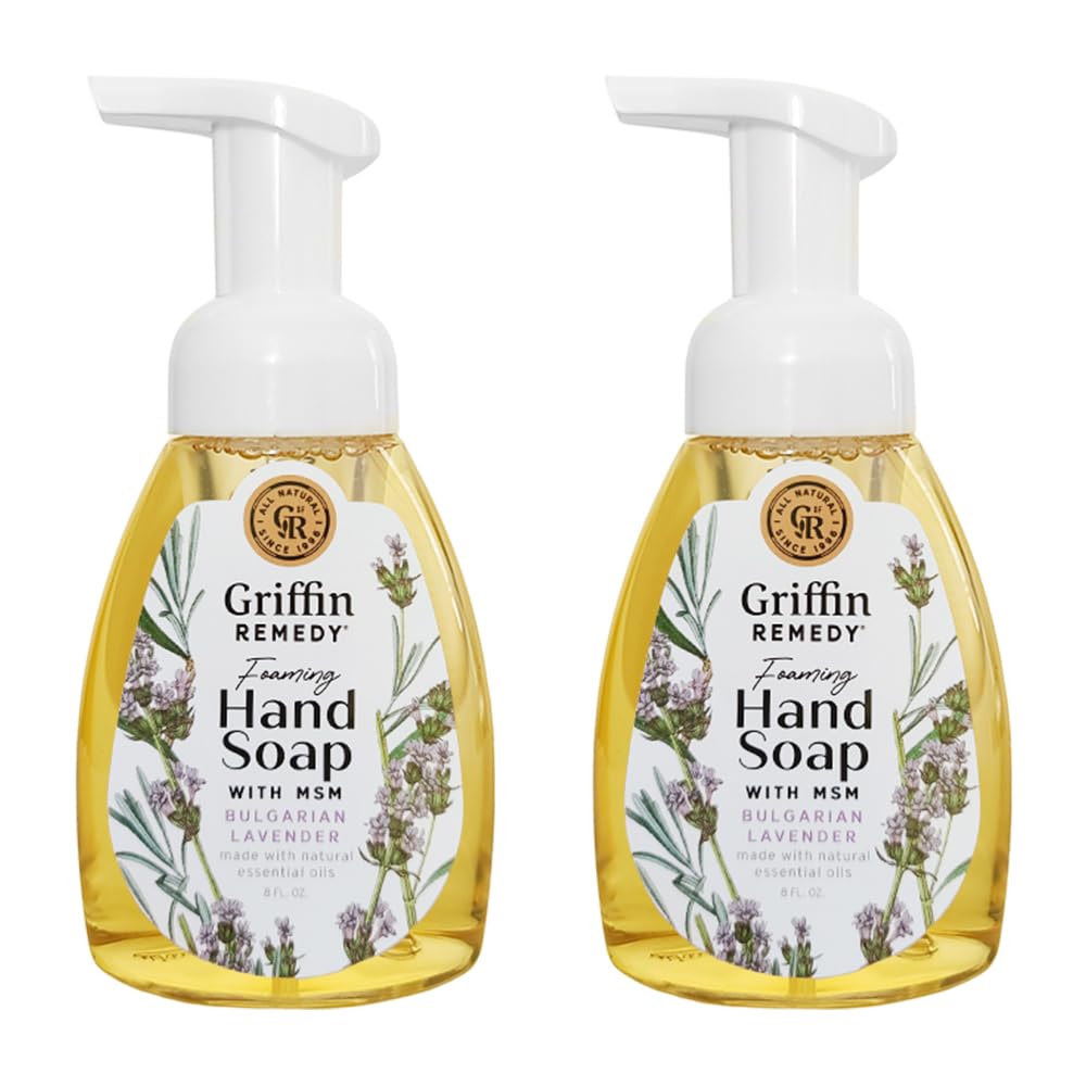 Griffin Remedy foaming hand soap lavender bottle with calming scent and gentle cleansing