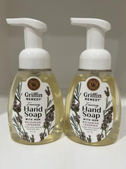 Griffin Remedy lavender pump bottle showing moisturizing foam for daily use