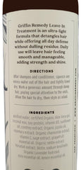 Griffin Remedy Leave-In being applied to damp hair for detangling and conditioning.