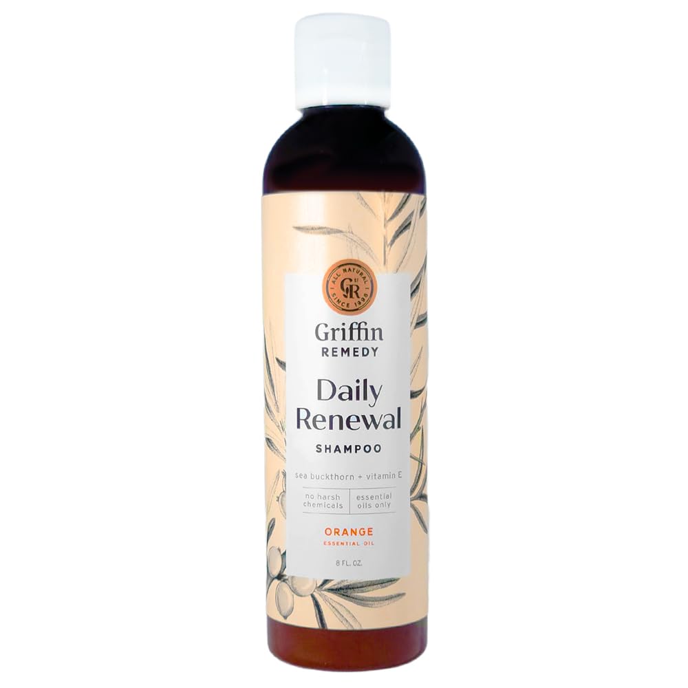 Griffin Remedy Moisturizing Daily Shampoo bottle promotes soft, manageable hair with natural oils