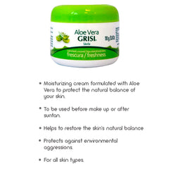 Grisi Aloe Vera Cream on hand demonstrates quick absorption.