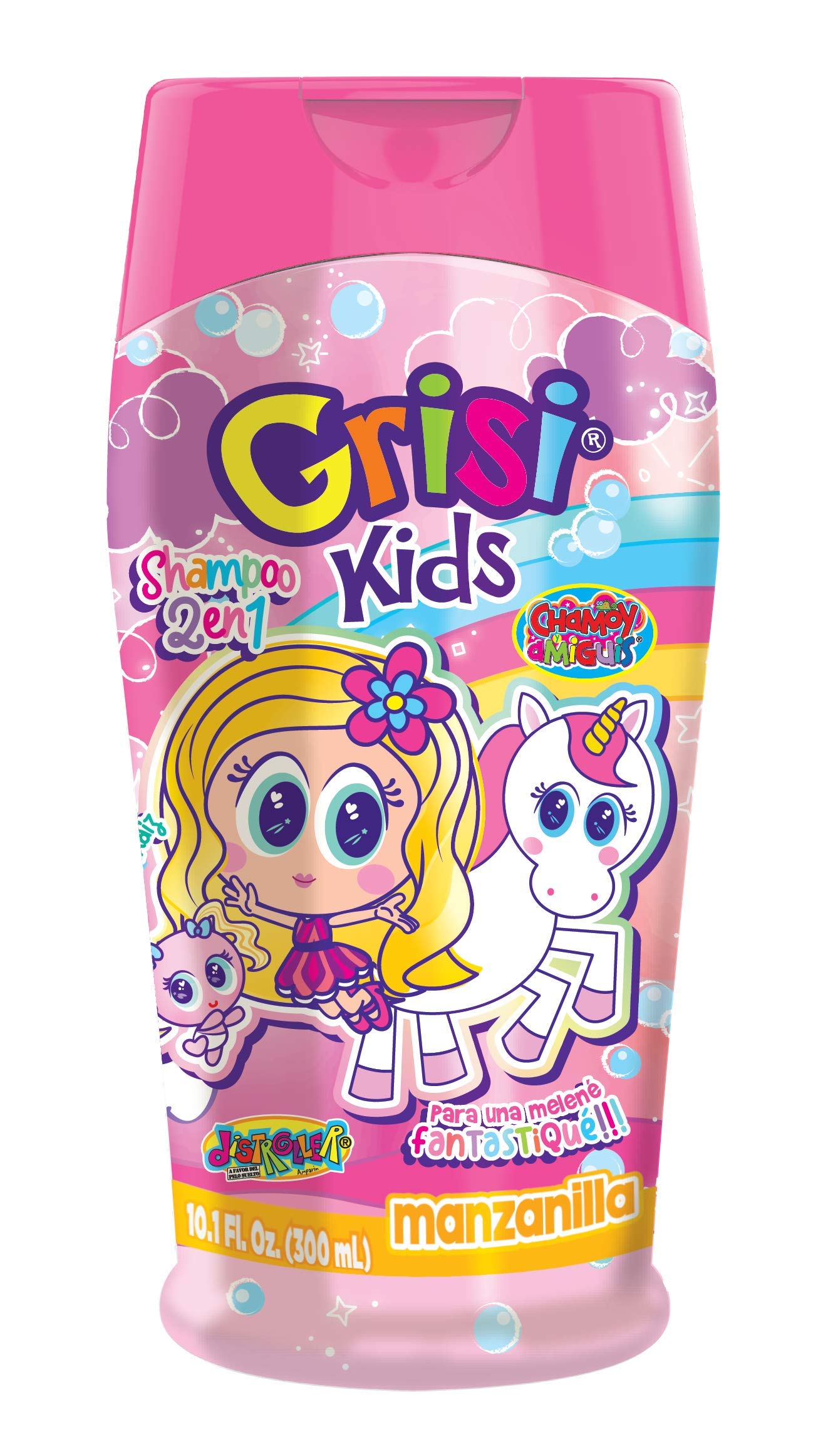 Grisi Manzanilla Kids Shampoo bottle front with chamomile-infused formula for gentle cleansing.