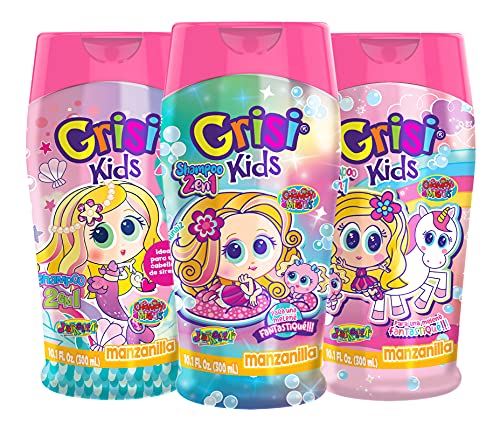 Grisi Manzanilla Kids Shampoo after-use hair shine on a young girl.