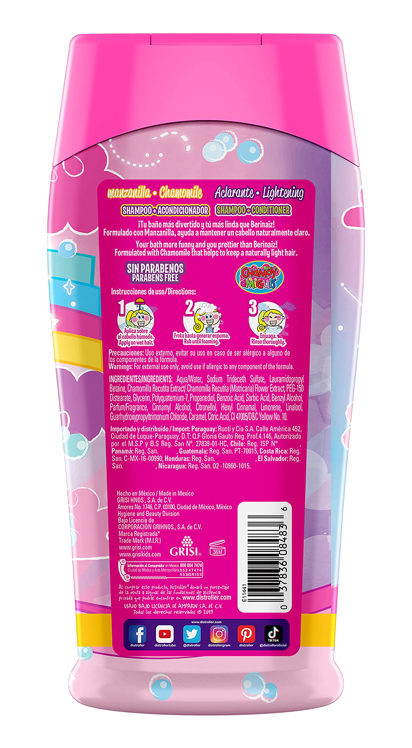 Grisi Manzanilla Kids Shampoo packaging box showing 10.1 fl oz size.