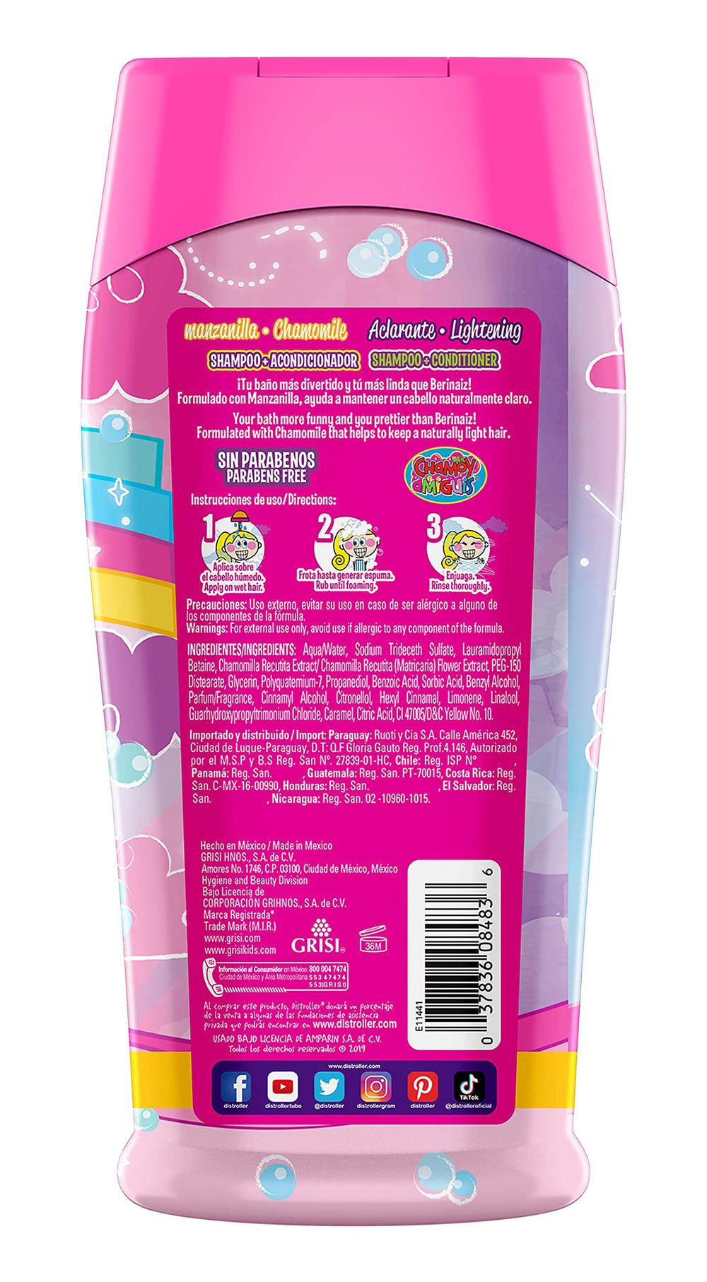 Grisi Manzanilla Kids Shampoo packaging box showing 10.1 fl oz size.