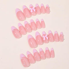 GRITOSE 3D bow and pearl design nails add cute detail to your look