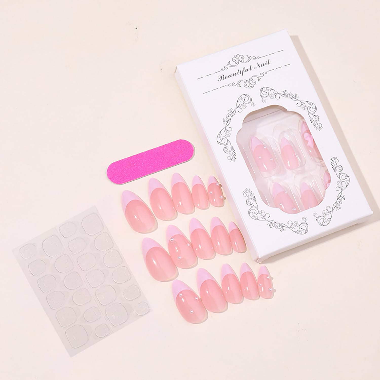 GRITOSE full-cover pink nails collection for versatile styling