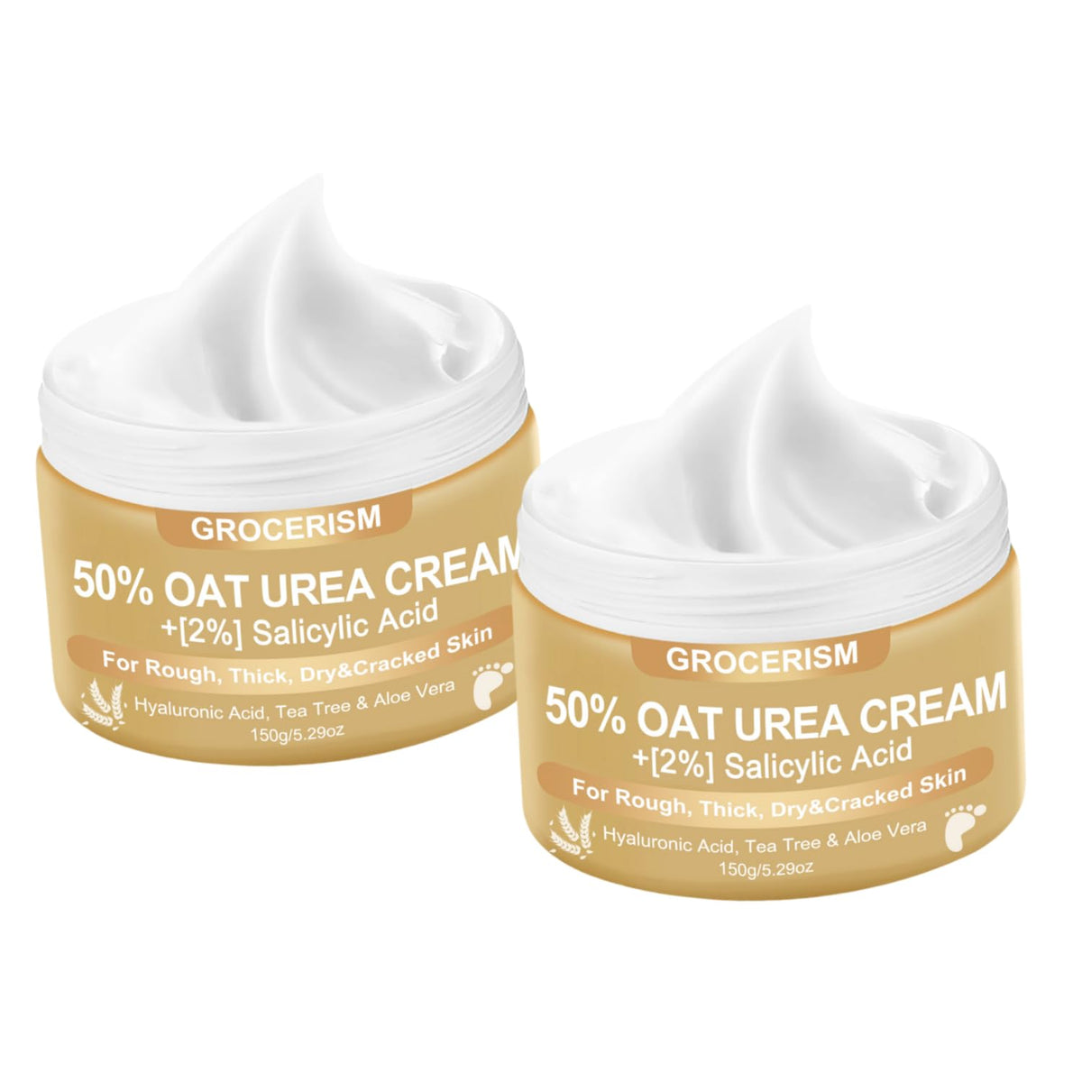 Grocerism Urea Cream 50% bottle pour for deep foot moisturization.