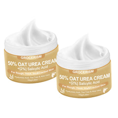 Grocerism Urea Cream 50% bottle pour for deep foot moisturization.