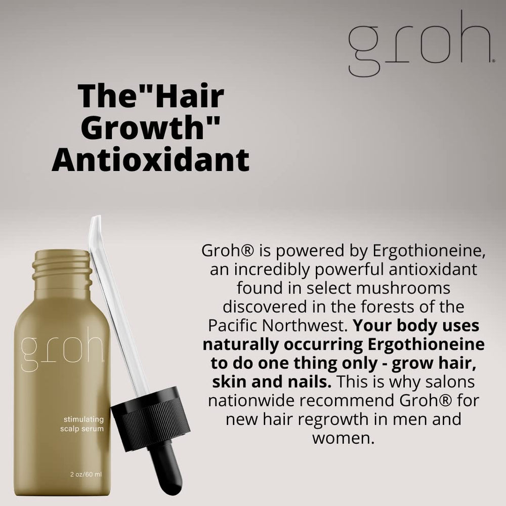 Groh Stimulating Scalp Serum texture shot reveals oil-free, velvety application