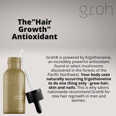 Groh Stimulating Scalp Serum texture shot reveals oil-free, velvety application