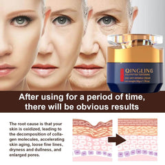 GROHESE Qingling Face Cream being applied with gentle massage around the eye area for hydration.