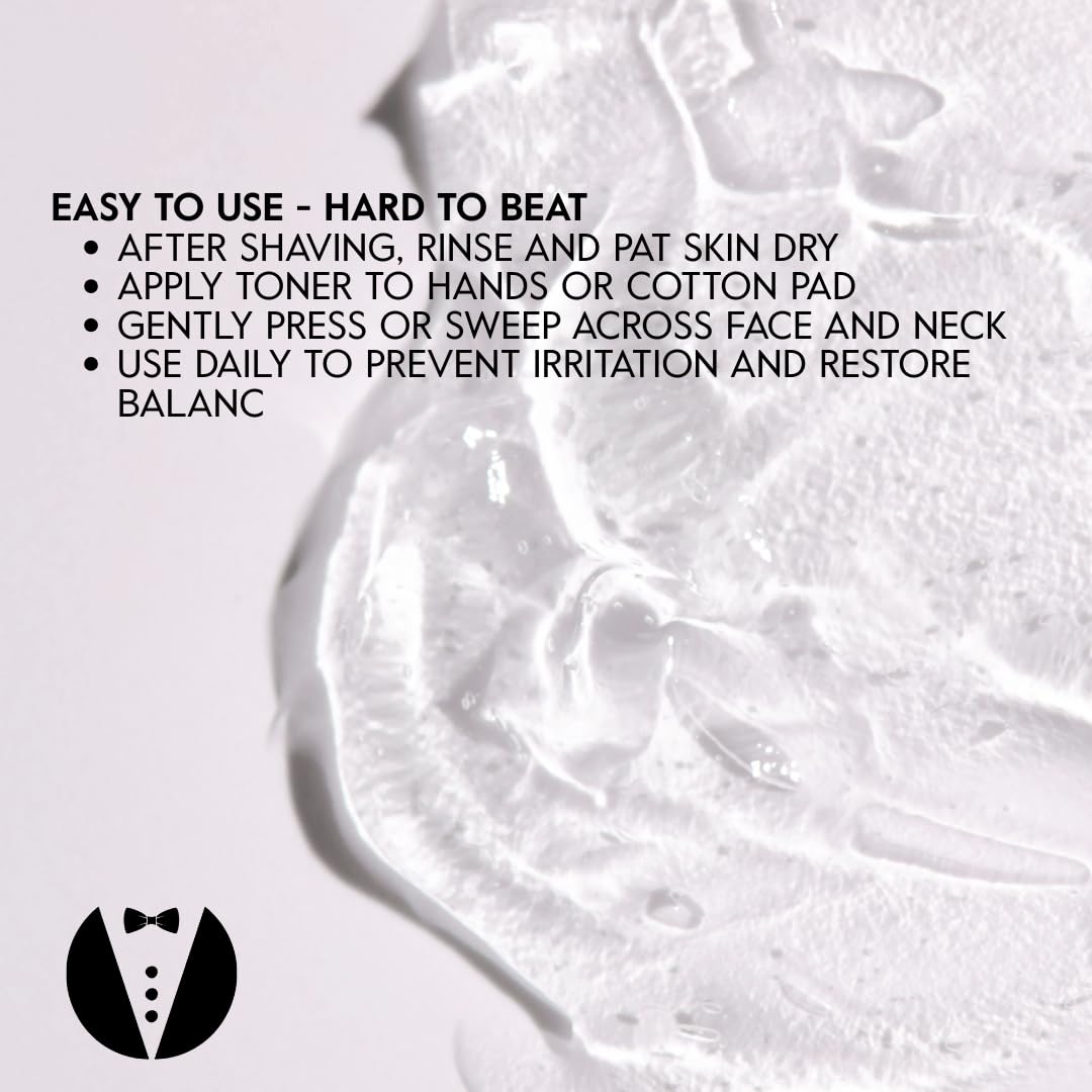 Groom After Shave Toner lavender drops imply gentle cleansing and fresh feel.