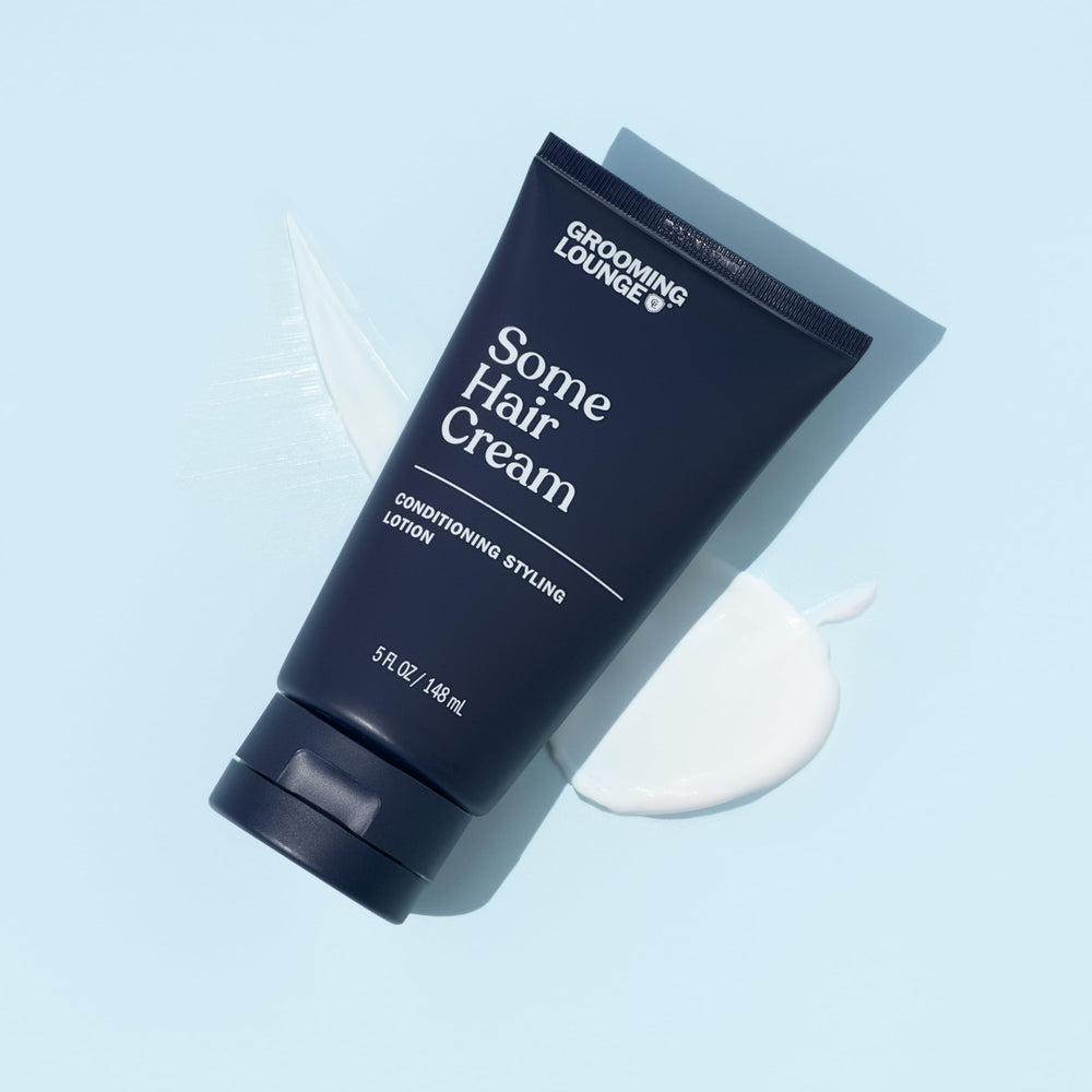 Grooming Lounge Some Hair Cream jar reveals creamy texture with frizz control.