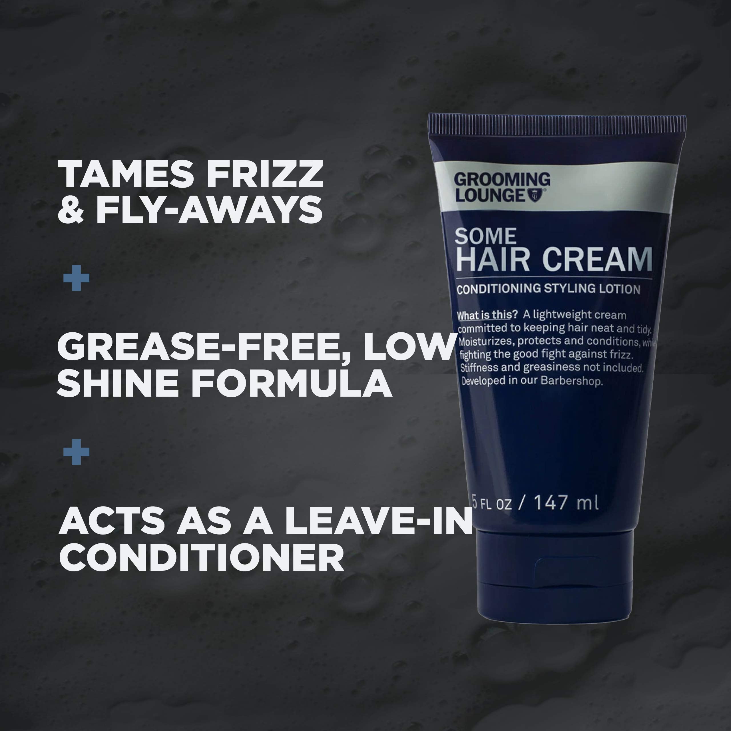 Grooming Lounge Some Hair Cream on a model for a bed-head natural look.